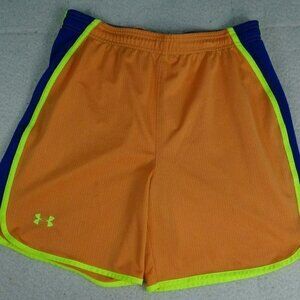 Under Armour Orange/Yellow/Purple Tie Heat Gear Loose Shorts Small